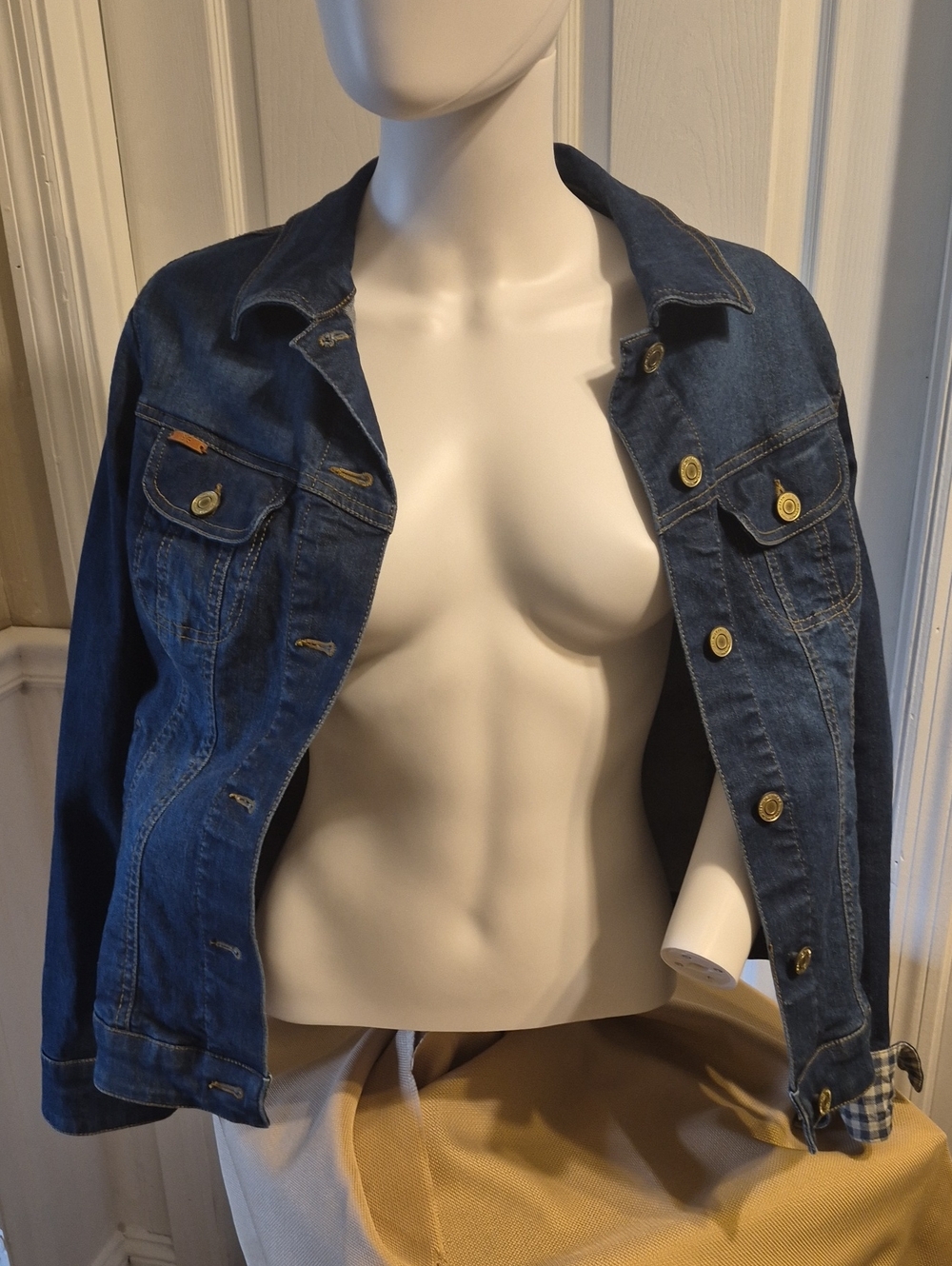 Isaac Mizrahi Dark Blue Denim Button-Front Jacket Size 6